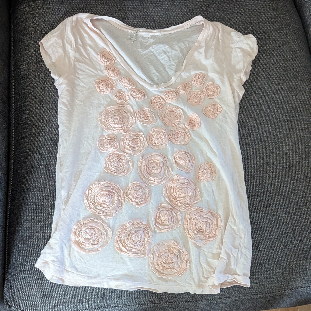 Pink Floral Embellished Women's Top